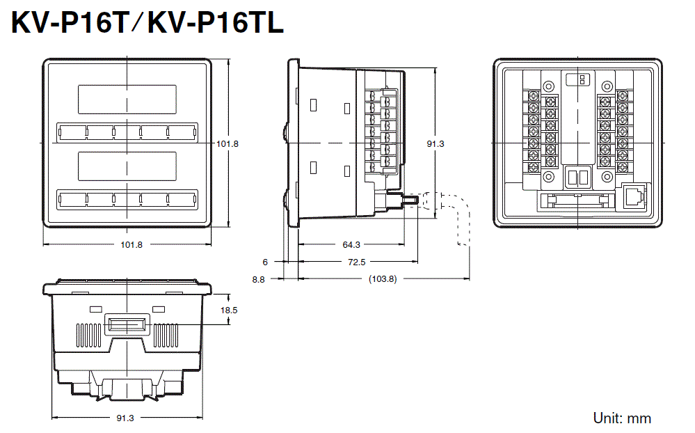 KV-P16T(TL) Dimension